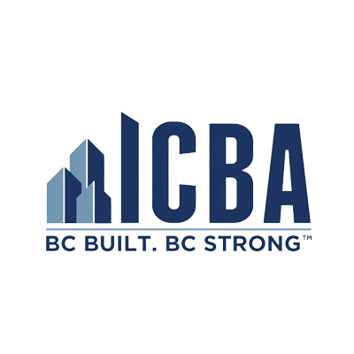 ICBA logo with three blue building shapes, bold ICBA text, and "BC BUILT. BC STRONG."—ideal for HVAC pros in British Columbia. ICBA logo with three blue building shapes, bold ICBA text, and "BC BUILT. BC STRONG."—ideal for HVAC pros in British Columbia.